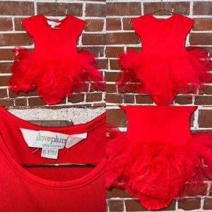 Red Short Sleeve Iloveplum 6-12 Month Short Sleeve BAE tutu